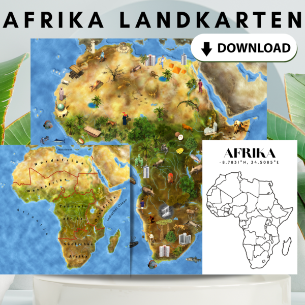 7 Karten von Afrika als Download