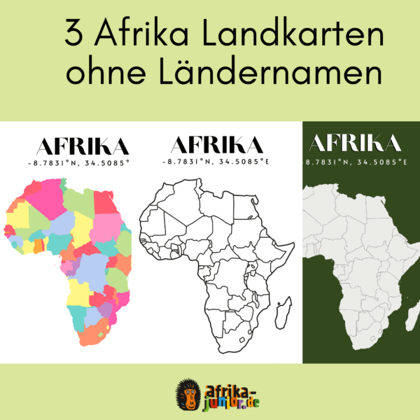 Afrika Karte ohne Länder schwarz weiß