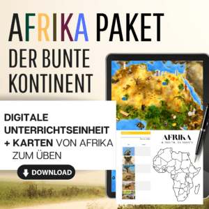 Digitale Unterrichtseinheit und Landkarte Afrika